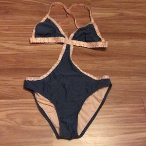 Dark blue one piece bathingsuit